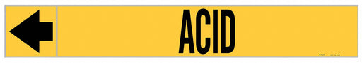 Pipe Marker Acid 1 in H 8 in W