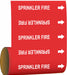 Pipe Marker Sprinkler Fire 8 in H 8 in W