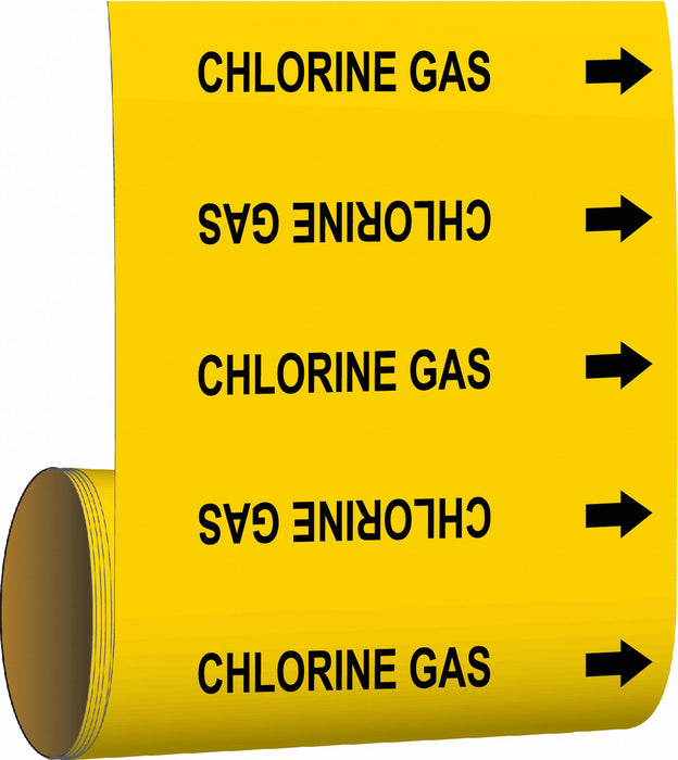 Pipe Marker Chlorine Gas 12 in H 12 in W
