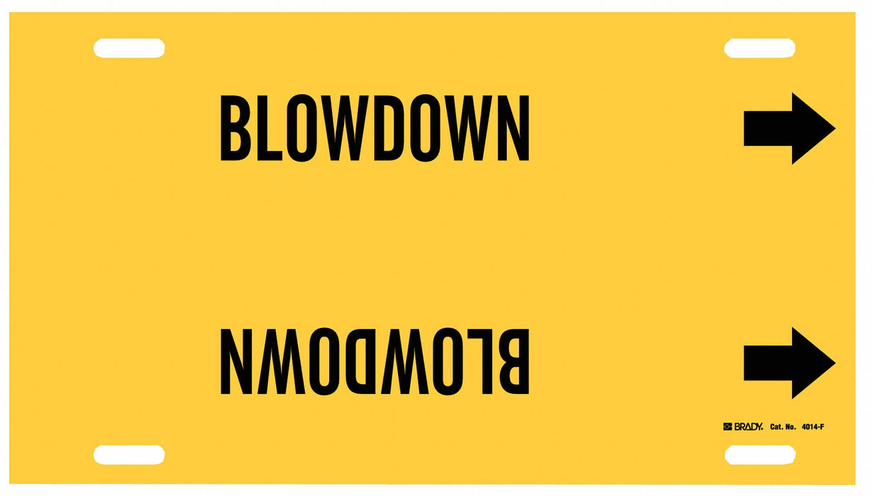 Pipe Marker Blowdown 8 in H 16 in W
