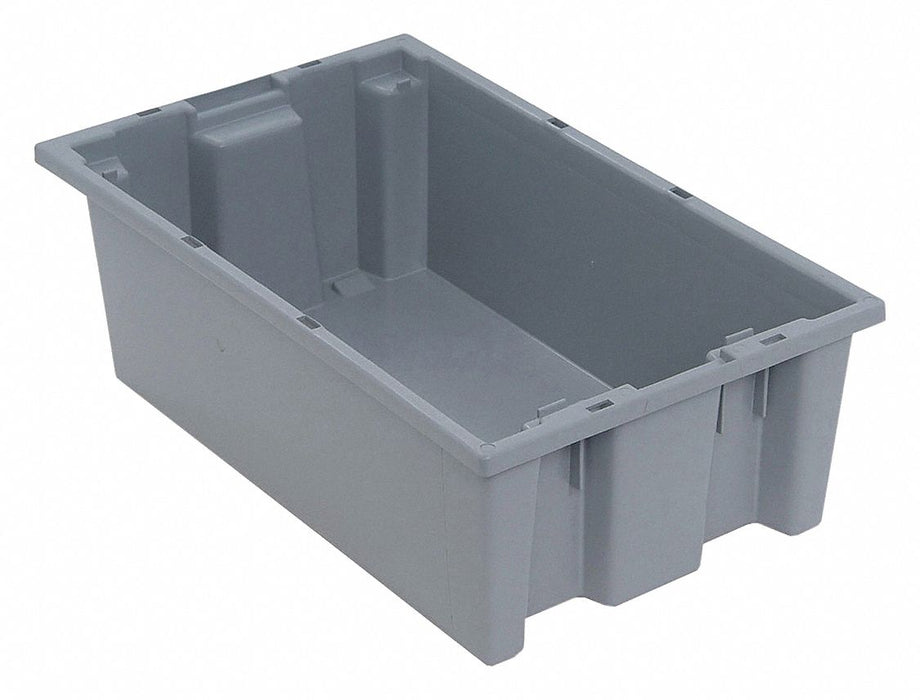 E1878 StackingandNestingTote 18inL 11inW Gray
