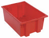 E1882 Stacking NestingTote 19.5inL 13.5inW Red