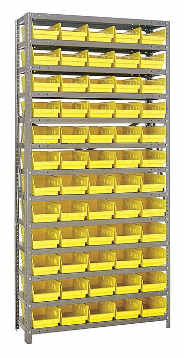 E1507 Bin Shlvng 12inx75inx36in Yellow