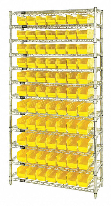 E3957 Bin Shlvng 18inx74inx36in Yellow