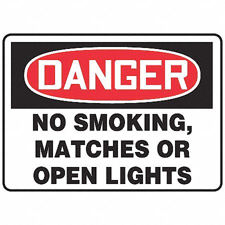 Danger No Smoking Sign 10X14 PLSTC