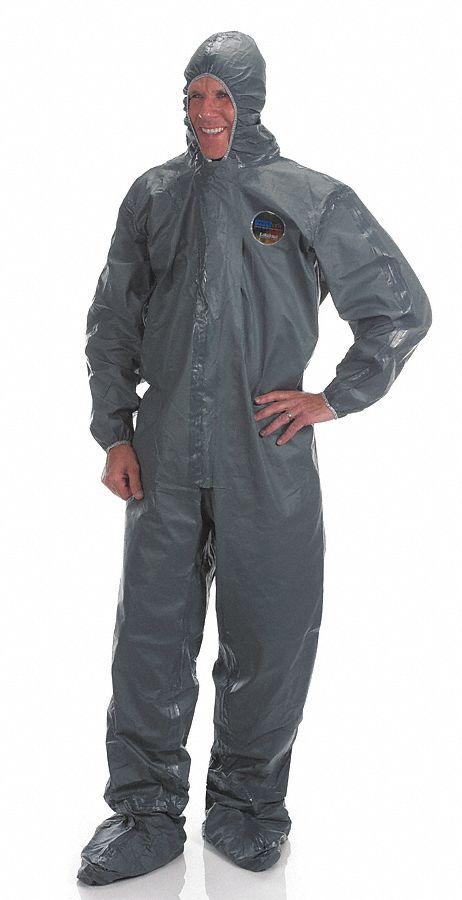 Hooded Coverall w/Attached Boot Green M