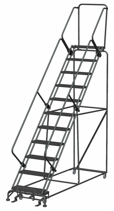 Safety Rolling Ladder Steel 110 In.H