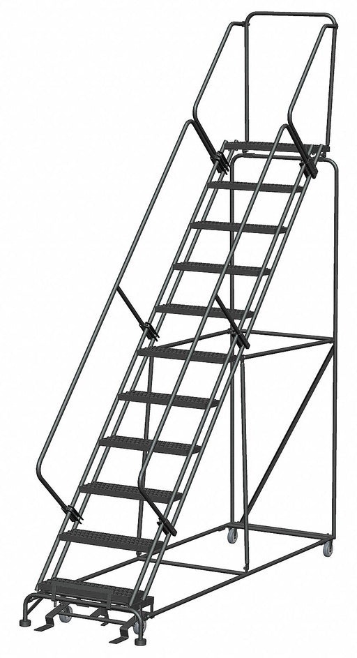 Safety Rolling Ladder Steel 110 In.H