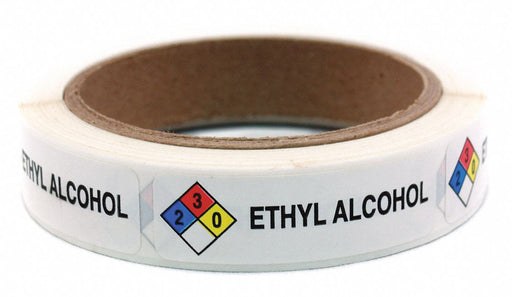Ethyl Alcohol Labels Roll PK250