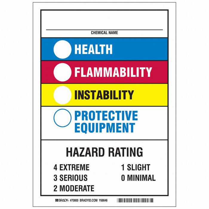 NFPA Label 10 in H 7 in W