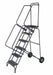 Folding Rolling Ladder Steel 80 In.H