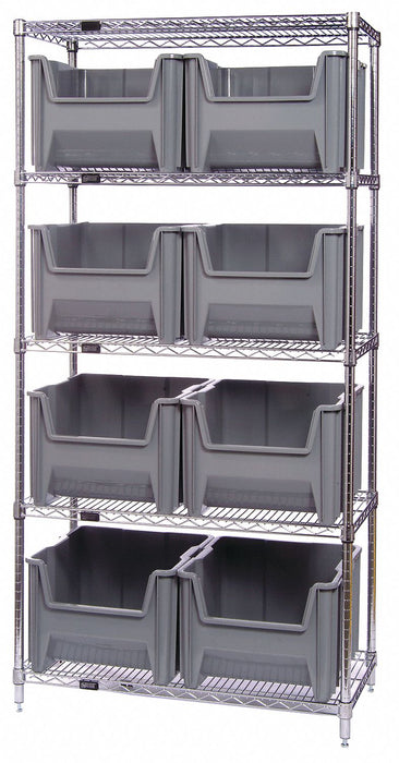F1591 Bin Shlvng 18inx74inx42in Blue