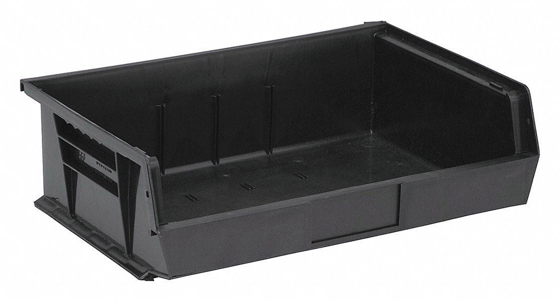 F0606 Hang and Stack Bin Black PP 5 in