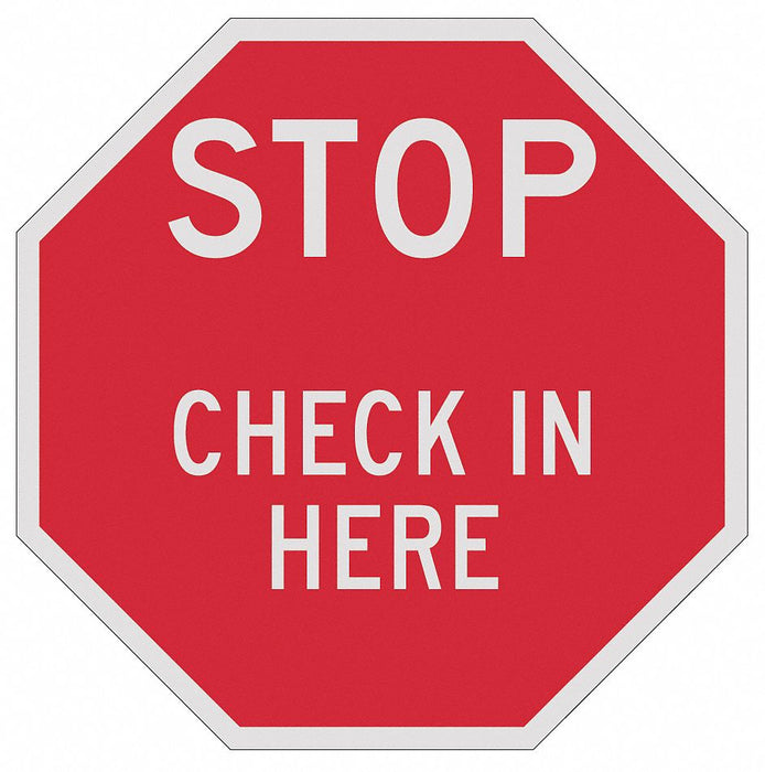 Rflctv Visitors Stop Sign 12x12in Alum