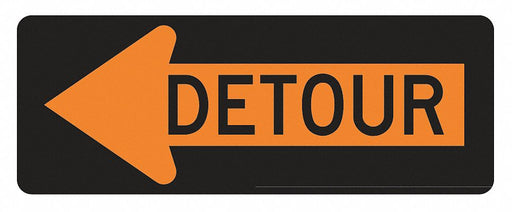 Detour Left Traffic Sign 18 x 48 