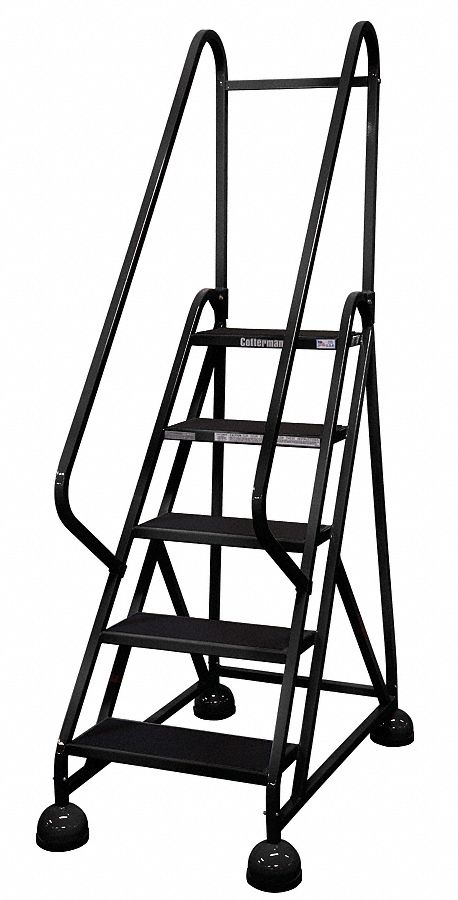 F2132 Rolling Ladder Hndrl Platfm 45 In H