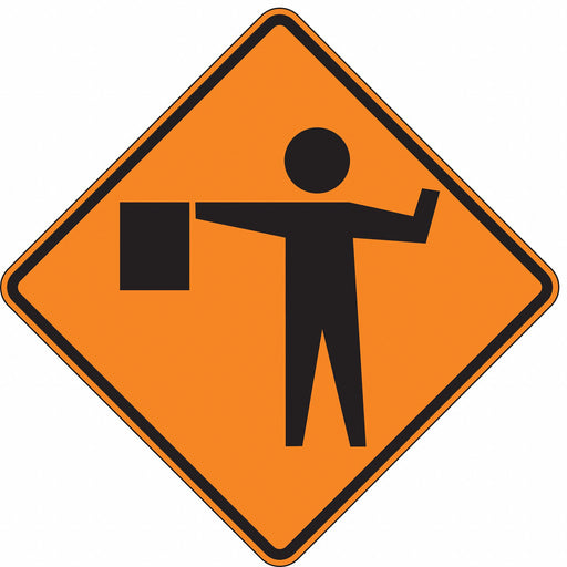 Flagger Symbol Traffic Sign 30 x 30 