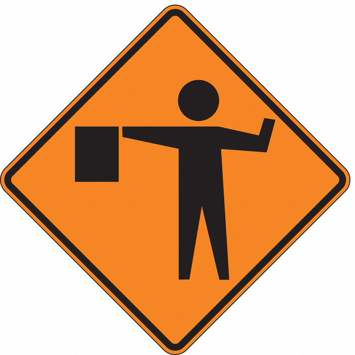 Flagger Symbol Traffic Sign 30 x 30 