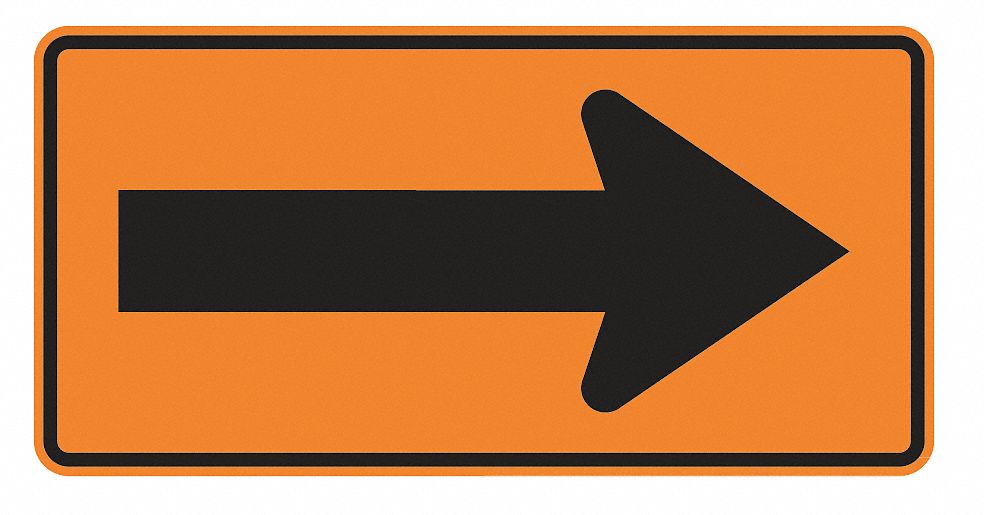 Traffic Sign 24 in x 48 in Orange