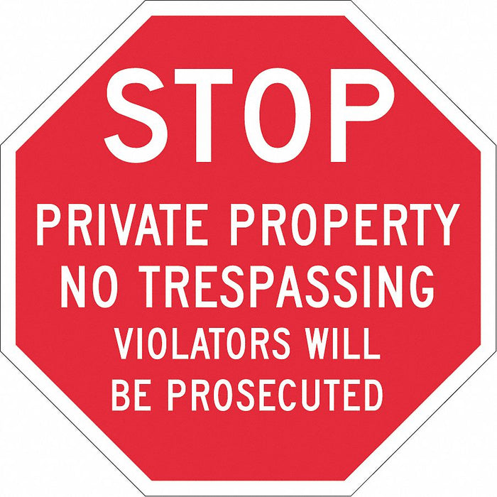 Rflct Auth Personnel Stop Sign 12x12in