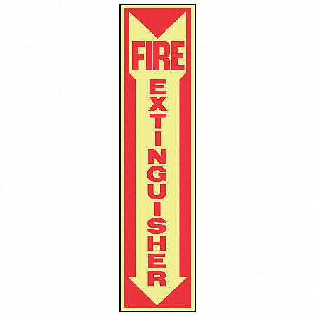 Fire Extinguisher Sign 18X4 R/YEL