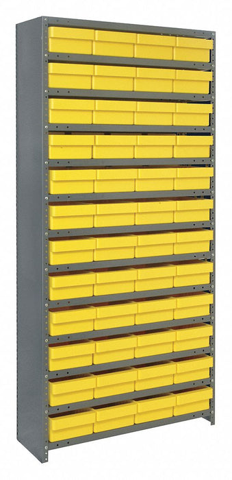 E6888 Enclosed Bin Shlvng 18x75x36in Yellow