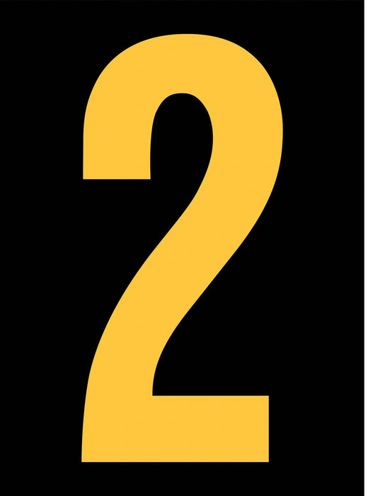 NumberLabel Vinyl 2-7/8inH 1-3/4inW PK25
