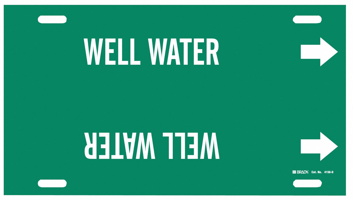Pipe Marker Well Water 10 in H 24 in W