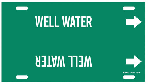 Pipe Marker Well Water 10 in H 24 in W