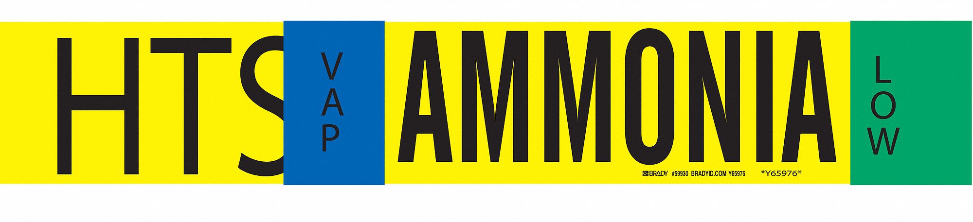 Pipe Marker Ammonia 4 in H 24 in W
