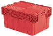 E3402 Attached Lid Container Red Solid HDPE