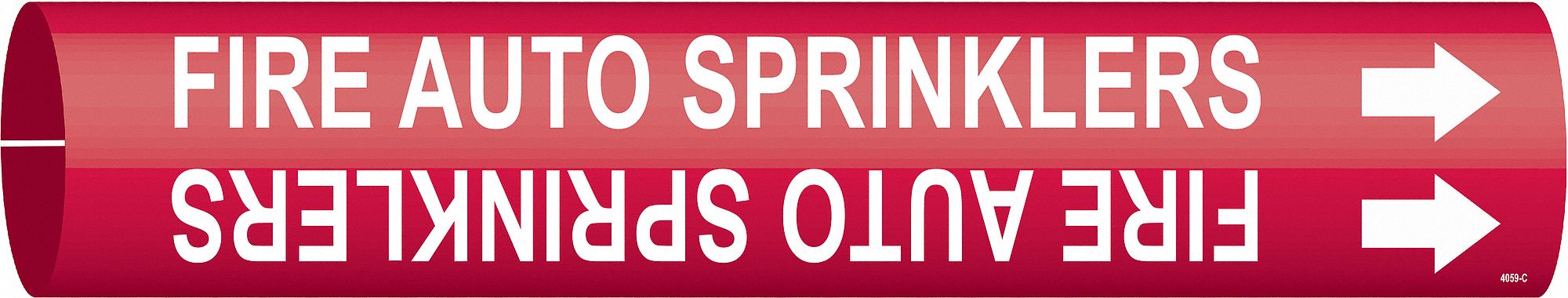 Pipe Marker Fire Auto Sprinklers 2 in W