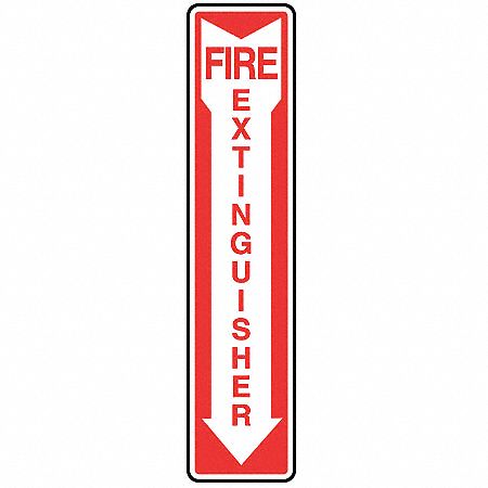 Fire Extinguisher Sign 18X4 R/WHT