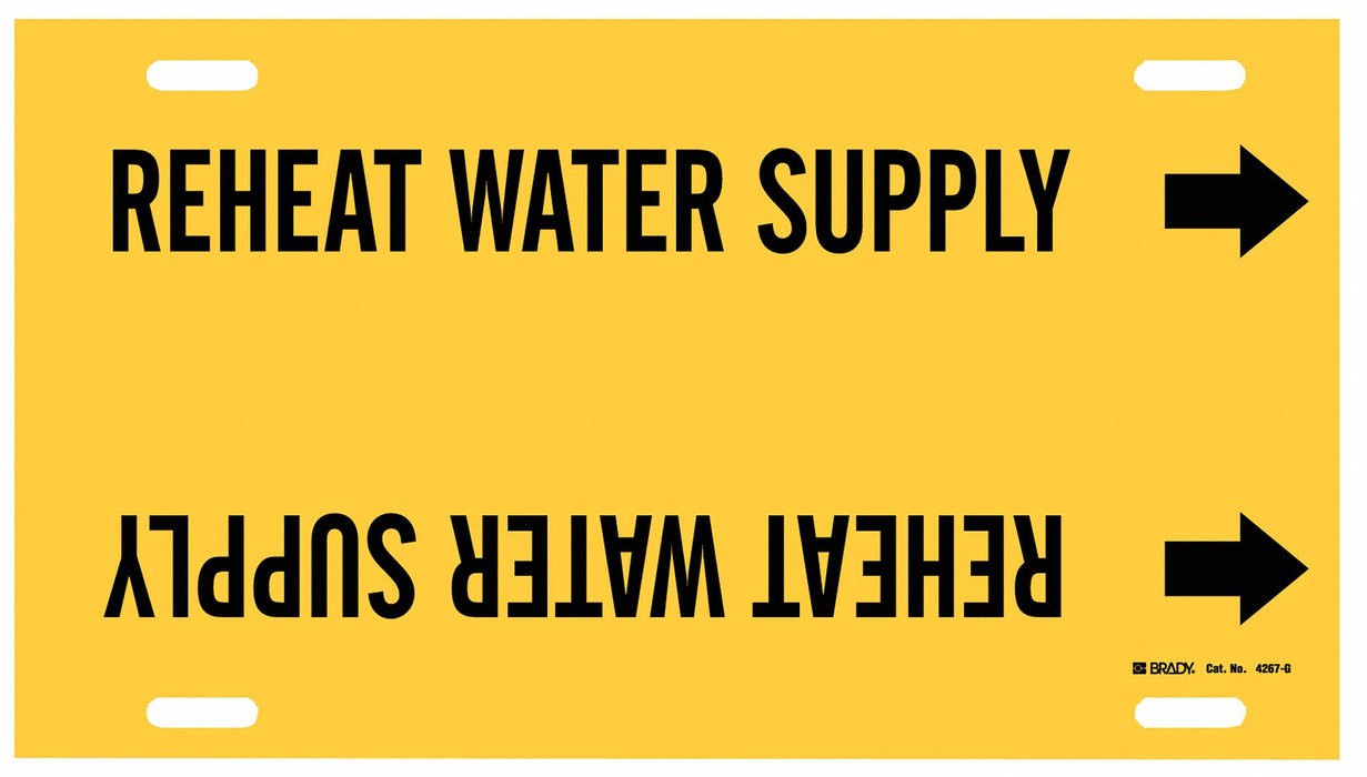 Pipe Mrkr Reheat Watr Sply 10in H 24in W