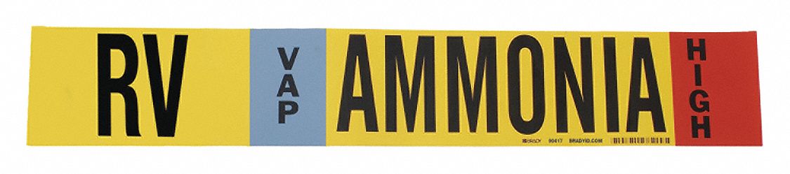 Pipe Marker Ammonia 26 in H 12 in W