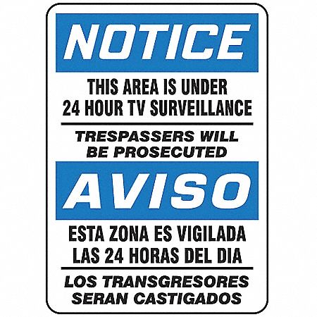 Spanish-Bilingual Notice Sign 14 X10 