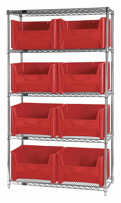 F1591 Bin Shlvng 18inx74inx42in Red