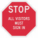 Rflctv Visitors Stop Sign 12x12in Alum