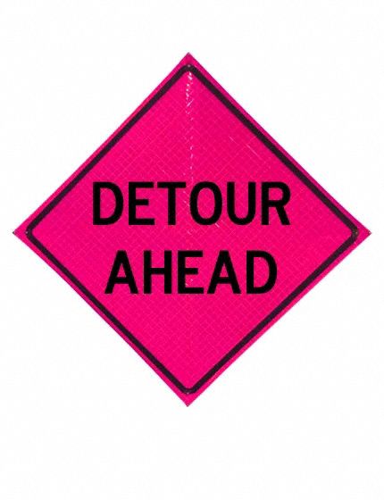 Traffic Sign 36 in x 36 in Pink