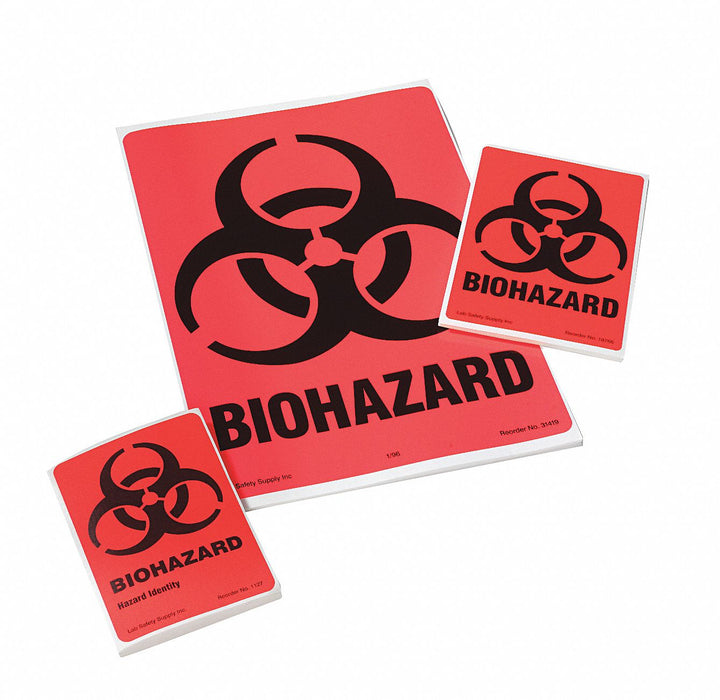 Biohazard Label 4 inx2 7/8 in Paper PK40