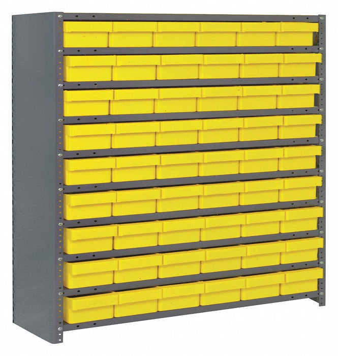 Enclosed Bin Shlvng 12x39x36in Yellow