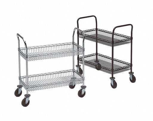 Basket Cart 2Shelf 39x36x18 Black