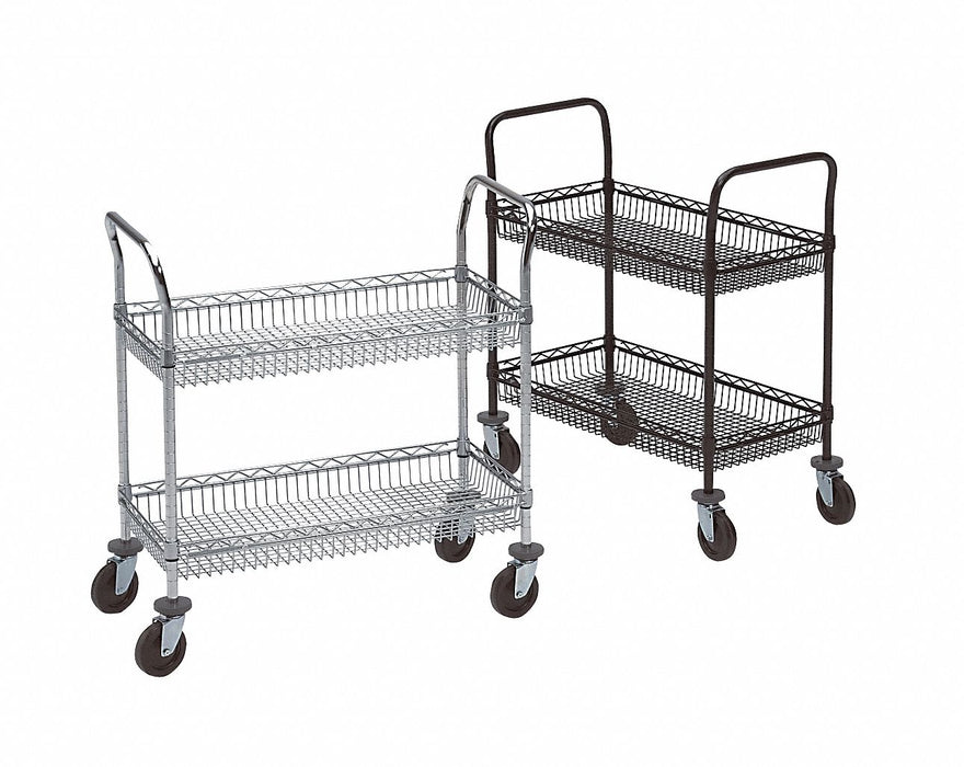 Basket Cart 2Shelf 39x36x18 Chrome