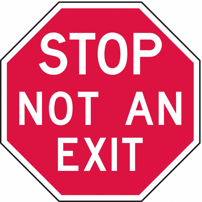 Rflctv Exit  Entrance Stop Sign 12x12in