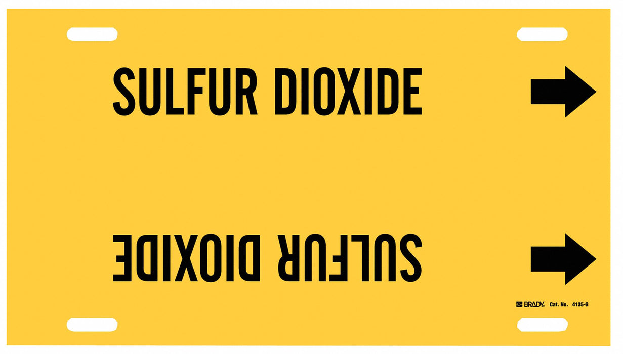 Pipe Marker Sulfur Dioxide 10in H 24in W