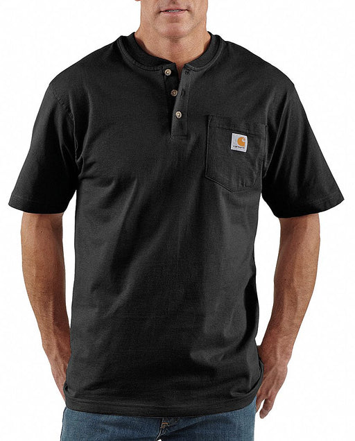 K7959 Short Sleeve Henley Black 3XL