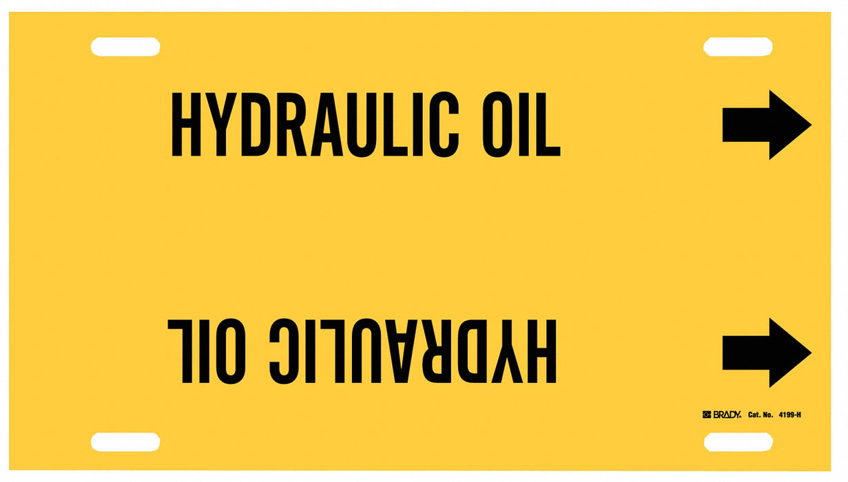 Pipe Marker Hydraulic Oil 10in H 32in W