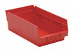 F0614 Shelf Bin Red Polypropylene 4 in