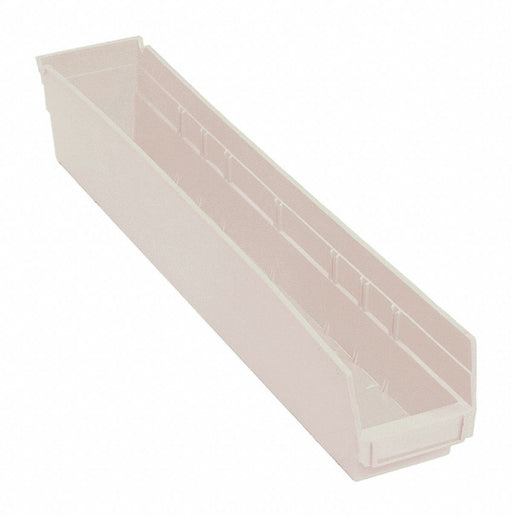 F0621 ShelfBin 23.625inL 4.125inW Plastic