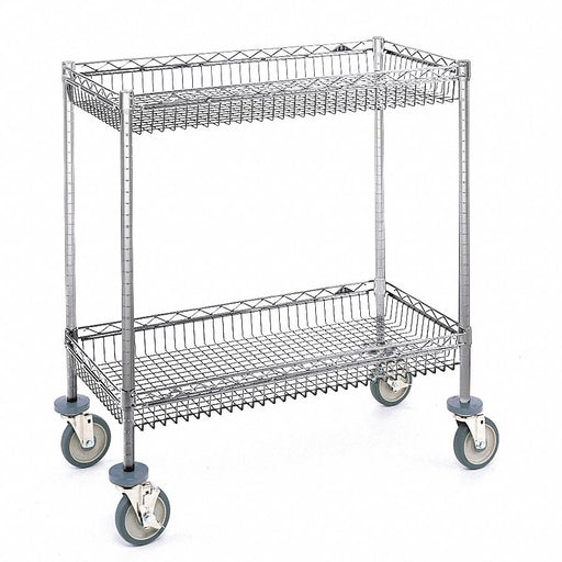 Basket Cart 2Shelf 39x48x18 Chrome